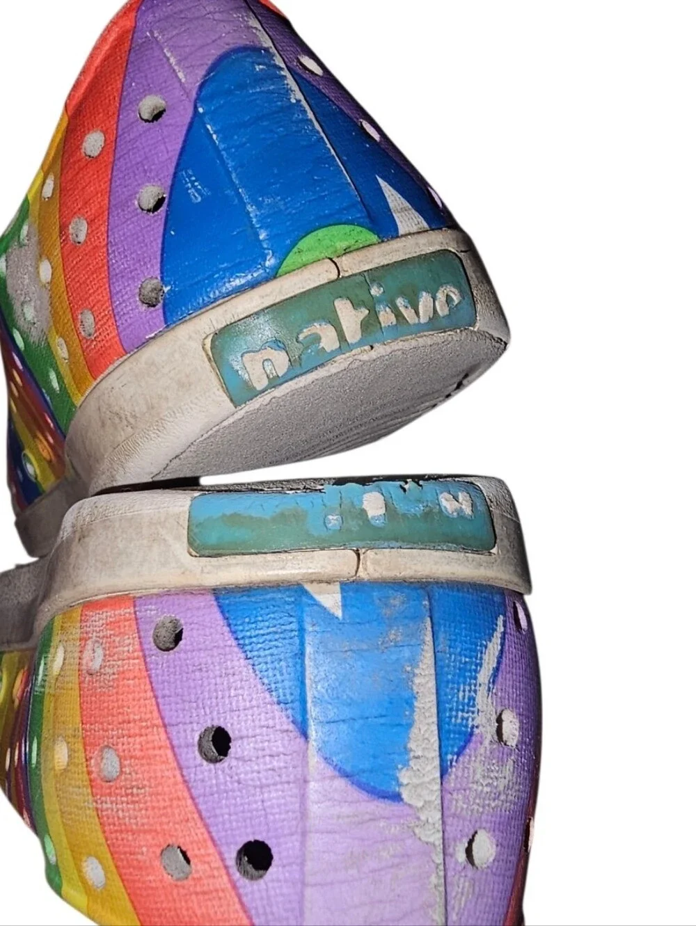 Native Kids Slip-On Water Shoes in Rainbow Stripe